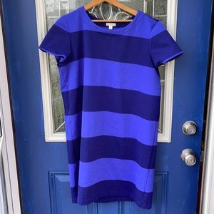 Thick-striped shift dress